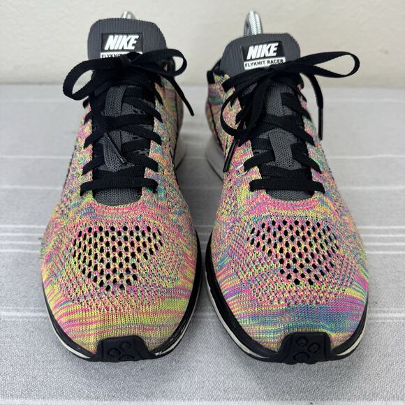 Nike Flyknit Racer 3.0 Lace Up Running Sneakers Multicolor Grey Tongue 8.5 main image 11